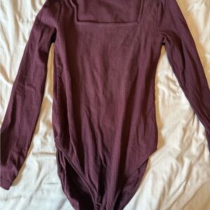 Old Navy Maroon Burgundy Long Sleeve Bodysuit